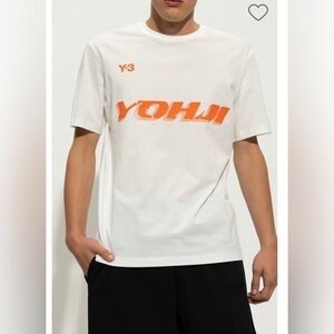 Y-3 Yohji Yamamoto orange logo tee shirt NWT